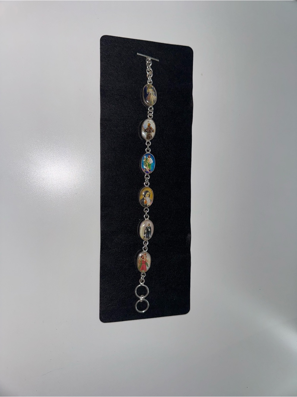 Vintage Mexico 925 sterling silver religious Charm bracelet